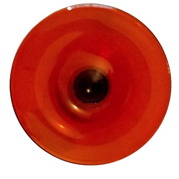 Clear Ruby Red Champagne Flute Tall Stem Fluted Glass Wedding Holiday Christmas - Picture 5 of 5